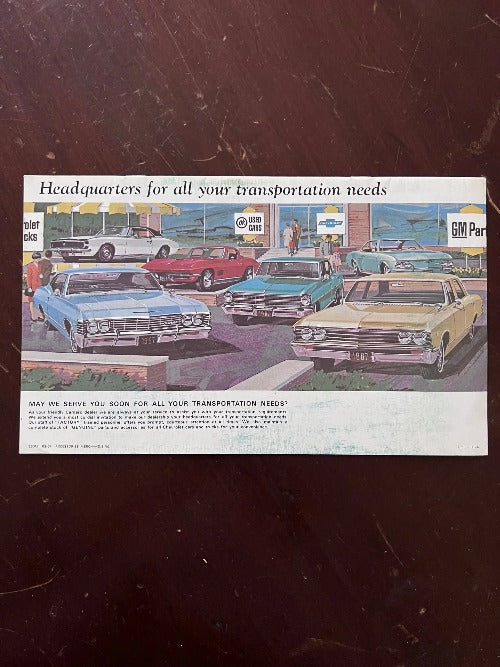1967 Camaro Custom Feature Accessories Brochure New Old Stock Item Relic has been safely stored for decades and provides you with all of the accessories in colour
