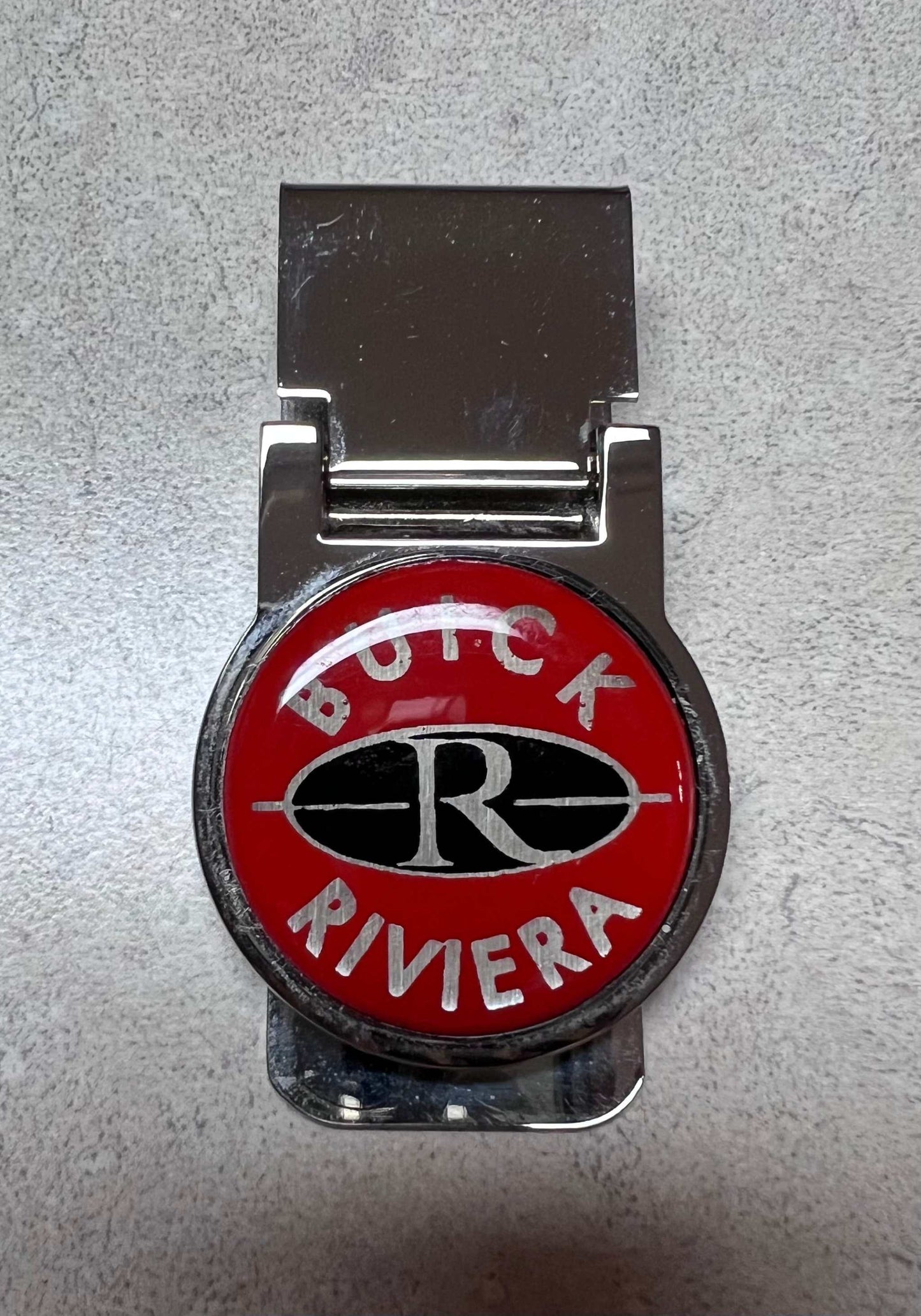 Buick Riviera Logo Chrome Money Clip Excellent Condition Accessories Item Relic has been stored away for decades and is a great idea for a gift for that Riviera love