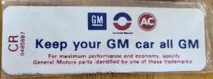 GM Chevrolet 1969 and 1971 350 300 HP AC Decal Cadillac NOS Restoration Relic has been stored for decades and measures approximately 4.5 inches x 1.5 inches