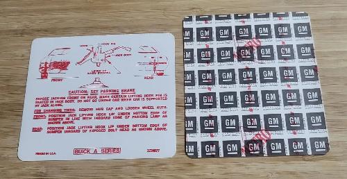 Buick 1970 GS Skylark Special Jack Instructions Decal A Series NOS EXC Relic has been safely stored away for decades and measures approximately 4.25 inches x 5 inch
