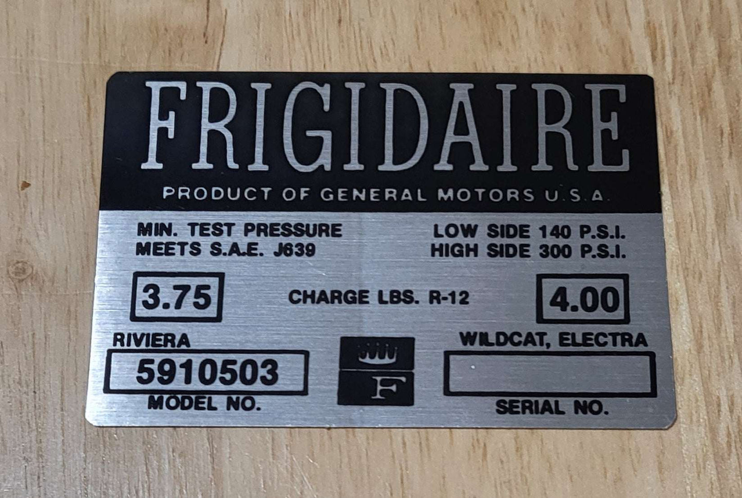 Buick GM 1964 Frigidaire Air Condition Compressor Decal New Old Stock Relic has been safely stored away for decades and measures approximately 2 inches x 3 inches