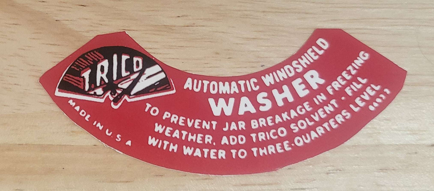 Buick 1941-58 Trico Windshield Washer Decal New Old Stock Restoration Relic has been safely stored away for decades and measures approximately 1 inch x 3 inches