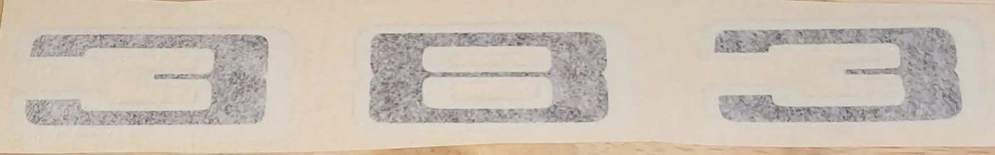Plymouth 1971-72 383 Black w White Outline Fender Decal Restoration NOS EXC Relic has been safely stored away with care for decades measures approximately 1 inch x 7