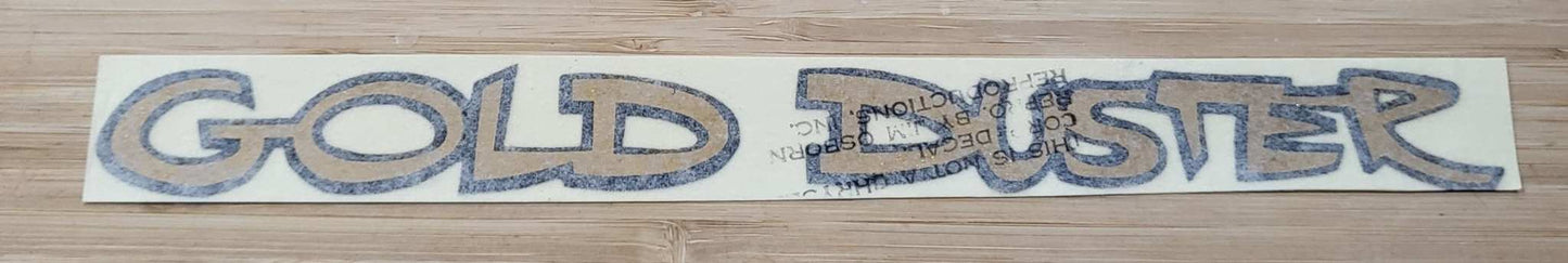 Plymouth 1970-72 Gold Duster Fender and Deck Lid Decal Restoration NOS EXC Condition Relic has been safely stored away with care for decades measures approximately 1