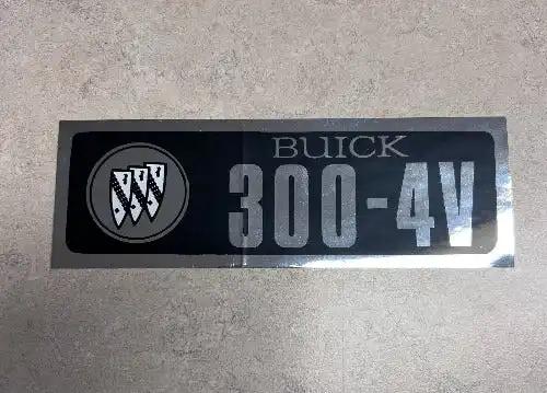 Buick 300 4V Valve Cover 1964-1967 Skylark Decal NOS Restoration EXC relic has been stored for decades and measures 1.75 in in width by 5 inches in length
