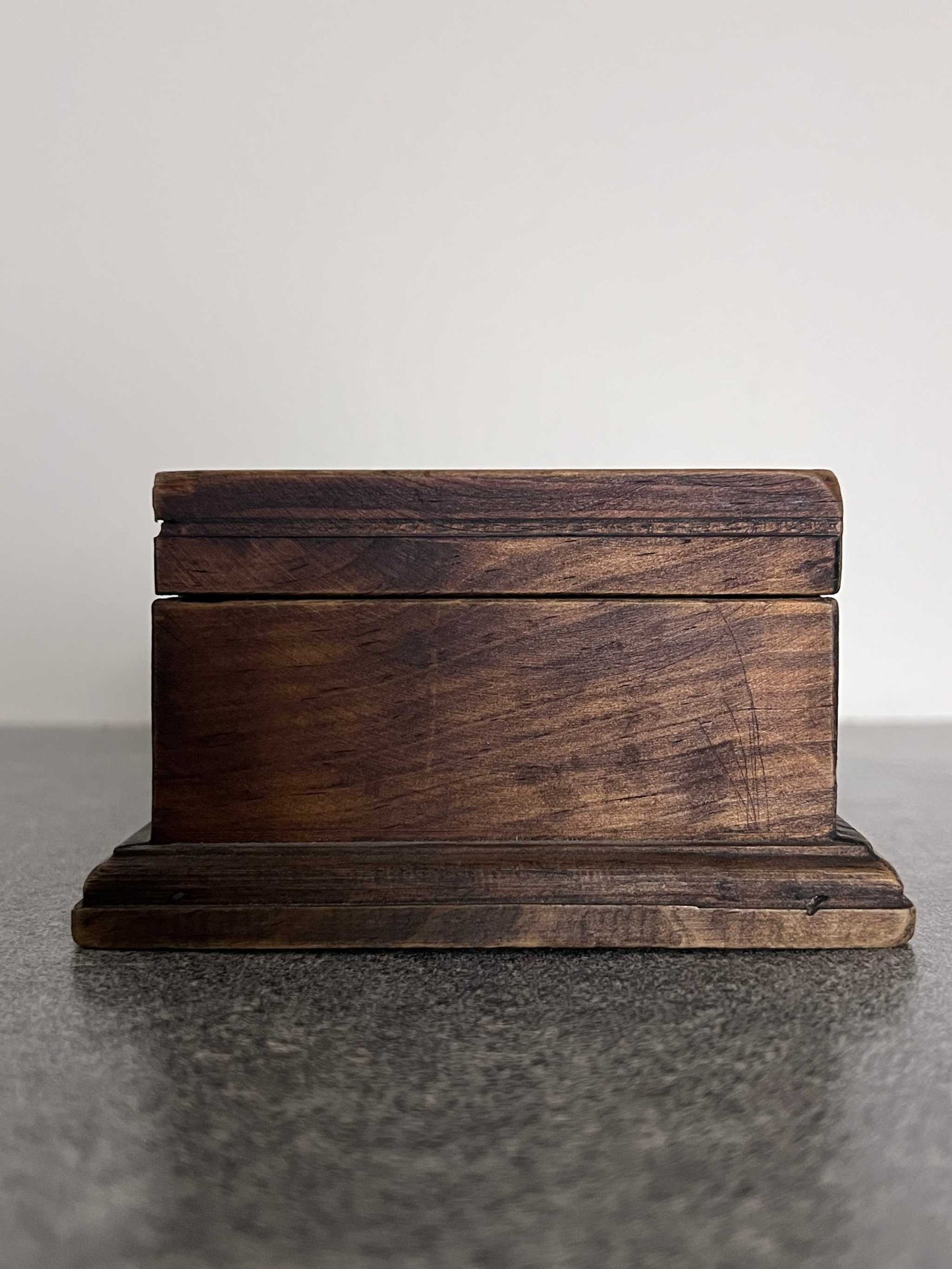 Vintage wooden trinket box with tiled yellow rose top. Adorable treasure chest, unique accessory and well made. The box is 7 1/4 inches long, 4 inches wide and