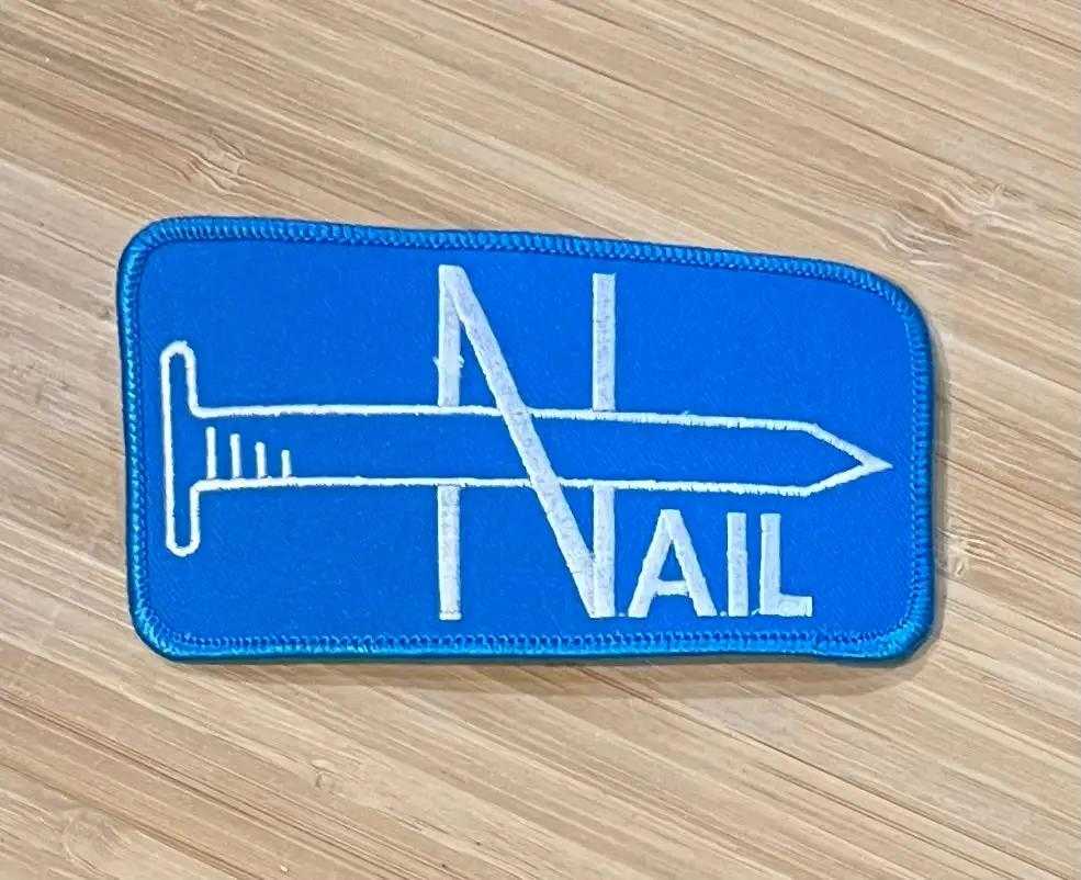 Hammer Nail Bowling Ball Patch Sport New Old Stock EXC Teams League Relic has been safely stored away safely for decades and measures approximately a 2.25 in x 4.25 in