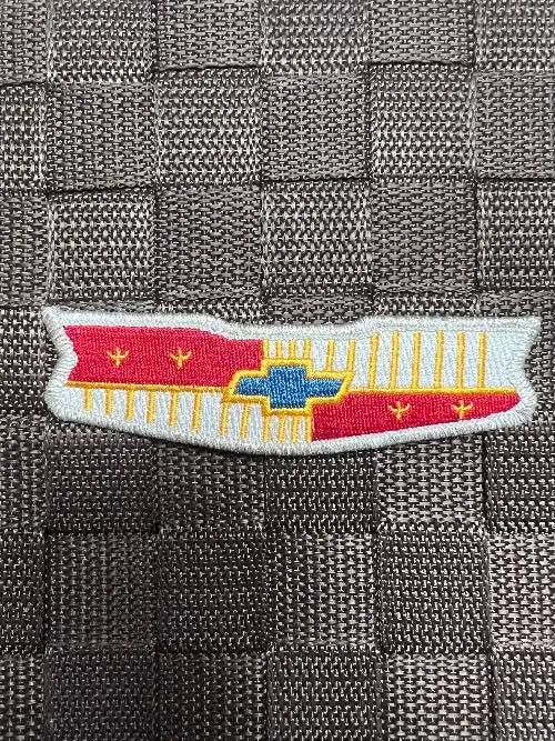 Vintage Chevrolet Chevy Bowtie Glitter Stitch Grille Patch