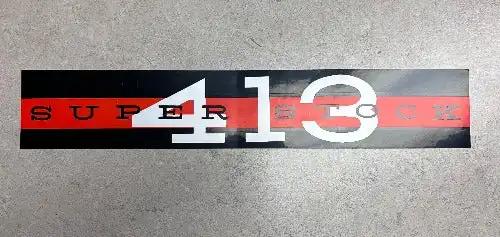 Plymouth 1962 413 SUPER STOCK Valve Cover Decal NOS Restoration relic has been stored away safely for decades and measures 1.75 inches in width by 9.75 in length