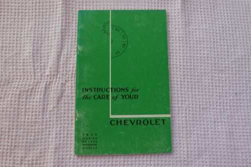 1935 CHEVROLET Master De Luxe Passenger Model Manual Brochure MINT Nos VINTAGE