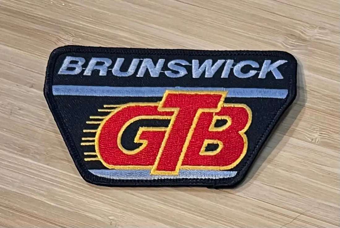 BRUNSWICK GTB Black Border Bowling Ball Patch Sport NOS Teams League Relic has been safely stored away safely for decades and measures approximately a 2.5 inches x 4 in