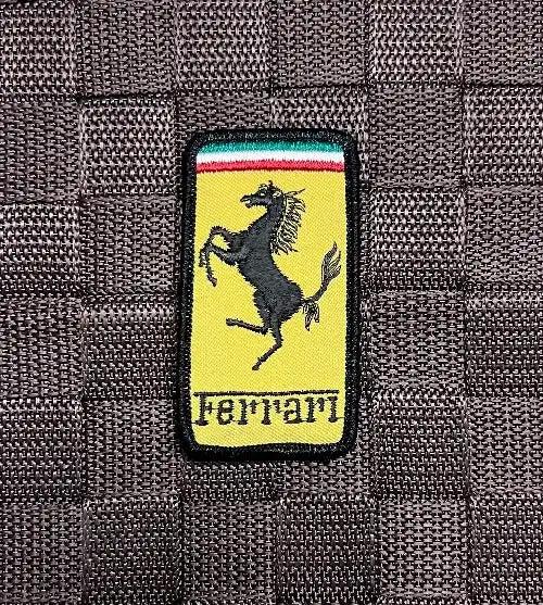 Vintage Ferrari Patch Small Yellow Rectangle Auto Retro
