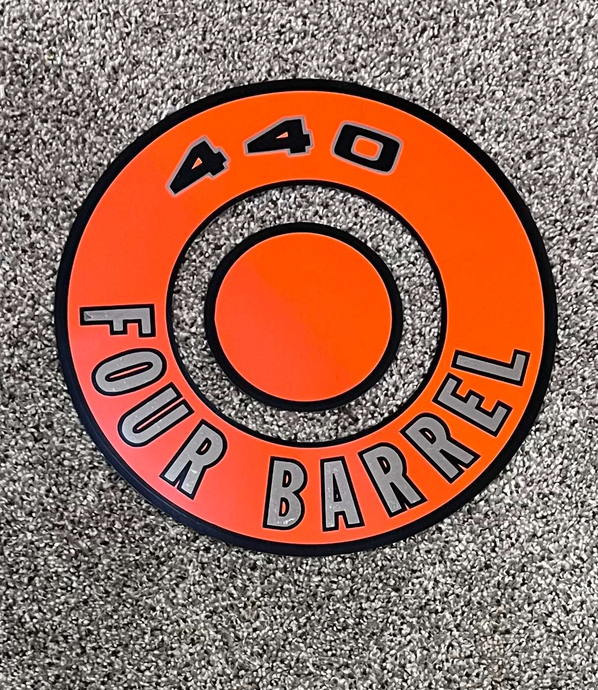 Dodge Plymouth 1966-71 440 Four Barrel Orange Air Cleaner Decal EXC 2 PC Restoration Relic has been safely stored away for decades and measures approximately 10.5 in