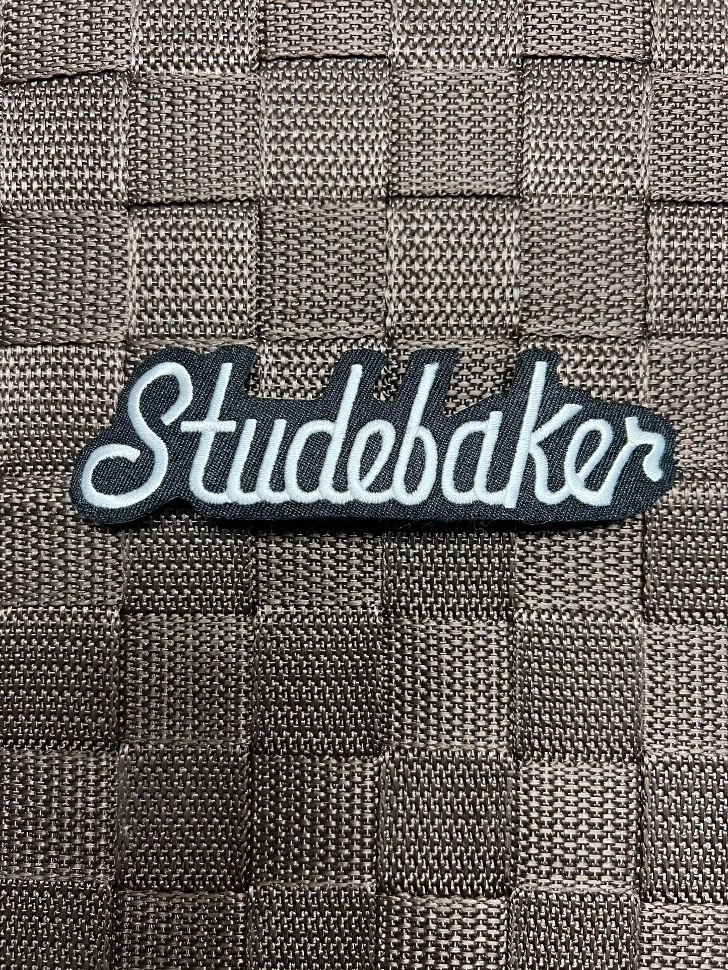 Studebaker Script Patch New Old Stock Great Item for Hat Shirt or Jacket. Relic has been stored away safely for decades and uniquely measures 1.5 in x 4.75 inches
