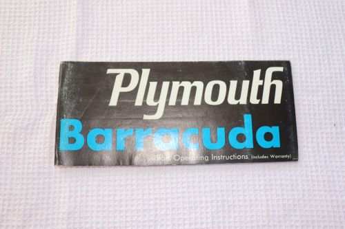 1966 PLYMOUTH BARRACUDA Operating Instructions Manual Brochure NOS Mint