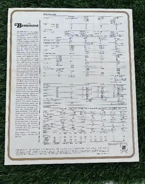 1969 BEAUMONT ORIGINAL BROCHURE VINTAGE NOS NOW GENERATION CLASSIC. 12 PAGES FRONT TO BACK OF RETRO PHOTOS, INFORMATION AND SPECIFICATIONS. VERY NICE ADDITION ITEM