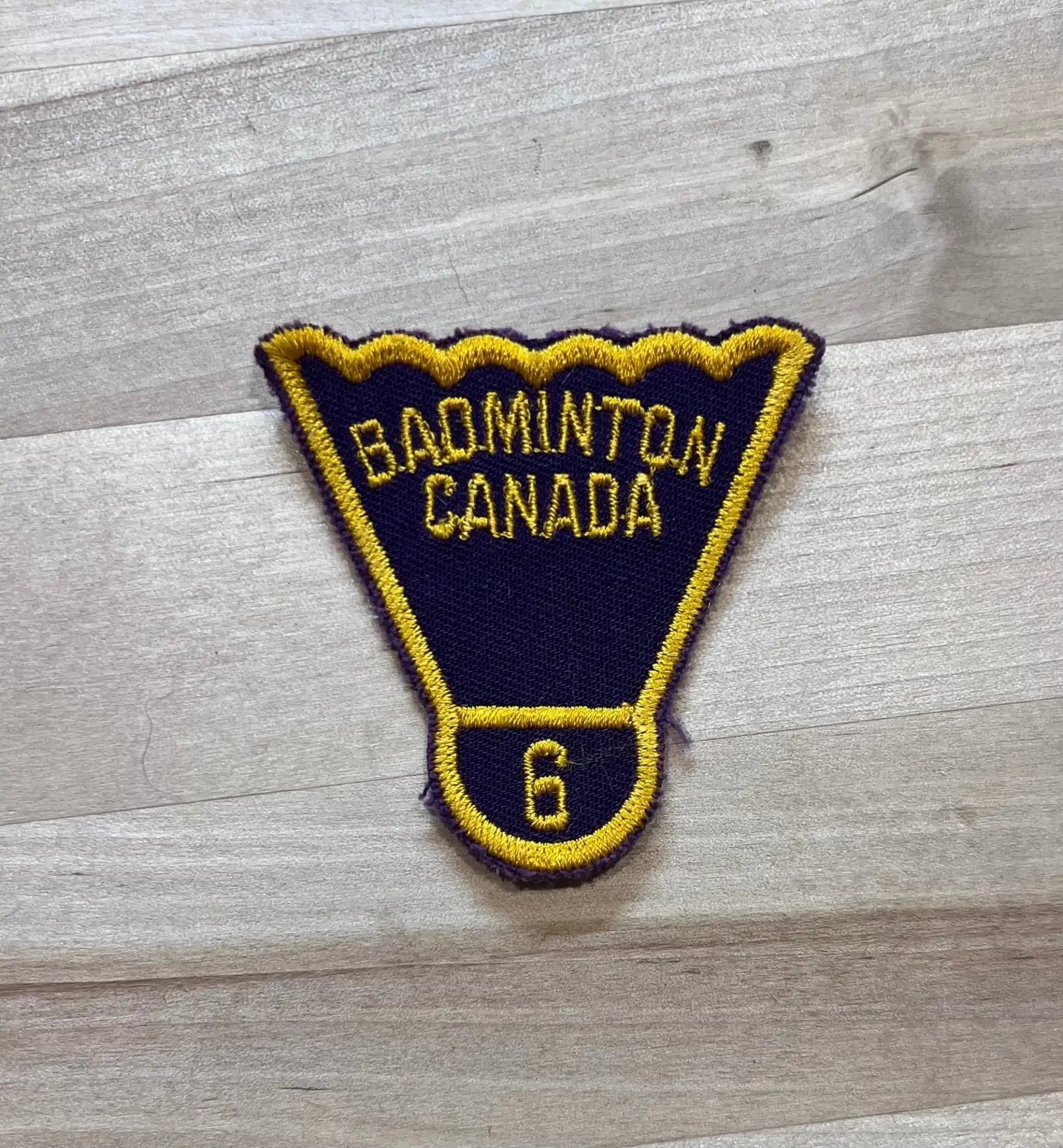 Badminton Canada 6 Birdie Vintage Patch New Old Stock Mint Sport Item Relic has been safely stored away for decades and uniquely measures approx a 2 inch birdie
