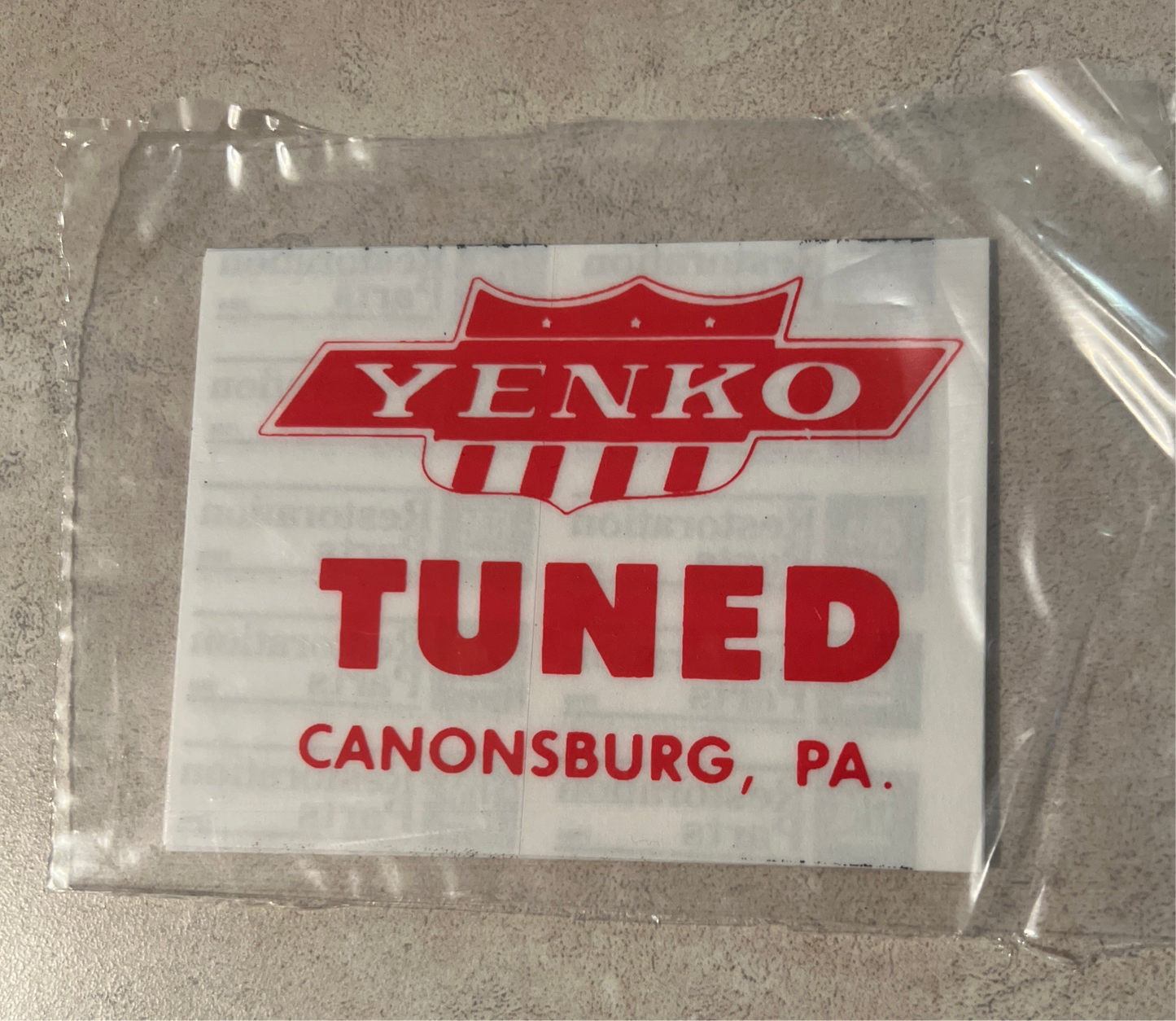 Yenko Tuned Canonsburg Pa Window Decal Chevy Chevelle Nova Camaro Relic has been stored away safely for decades and measures 2.5 inches in by 3.5 inches