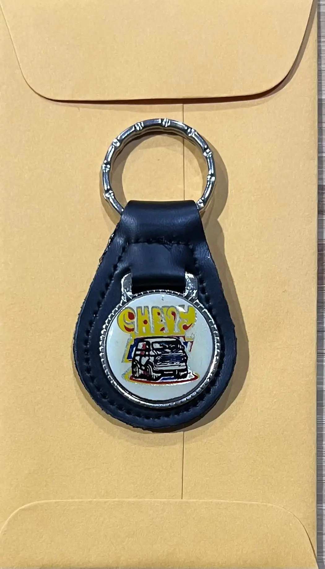 Chevy Party Van Top Grain Black Leather Vintage Key Fob NOS Accessories EXC Relic has been store safely away for decades and will be a great addition to your classic