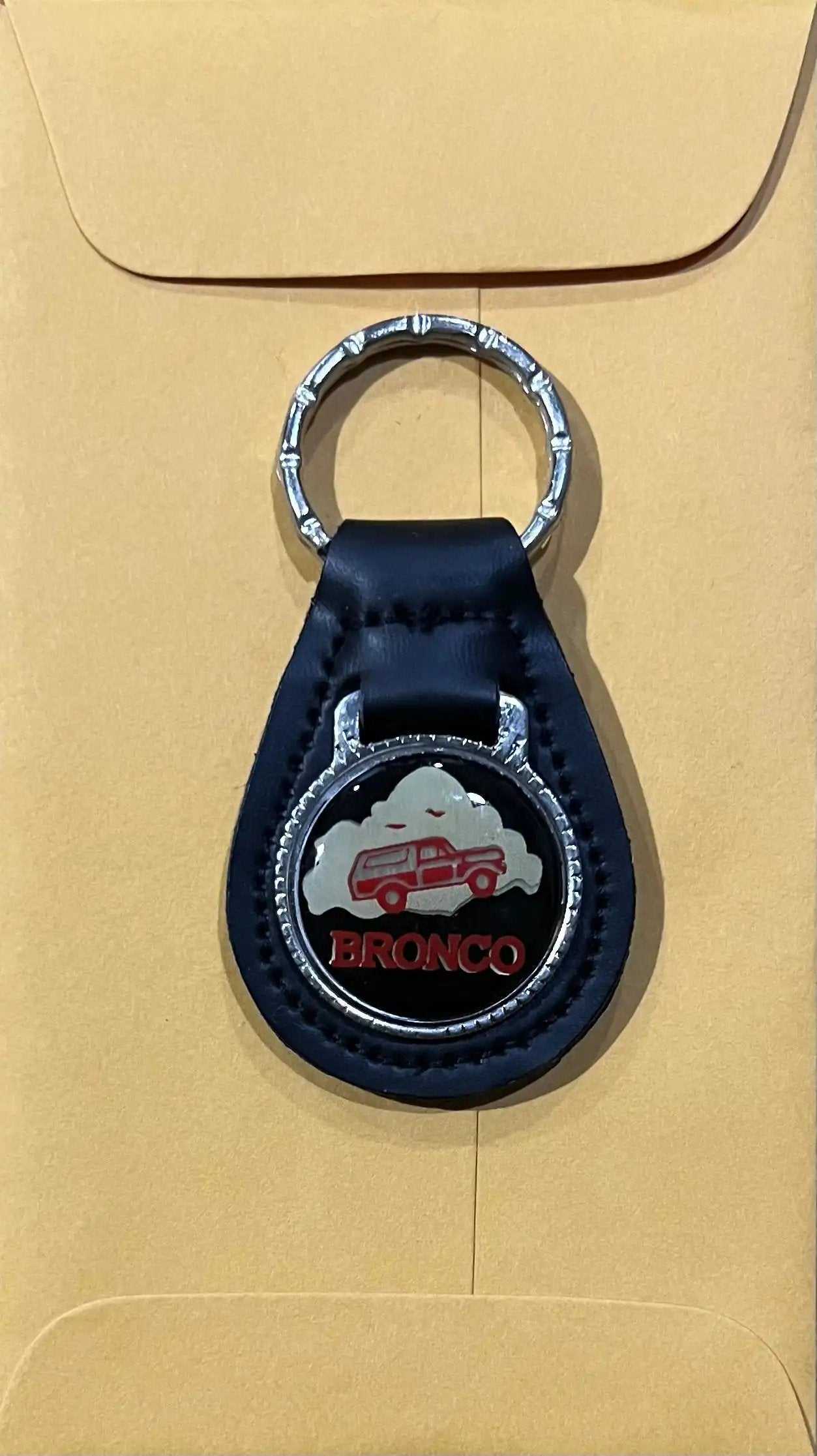 Ford Bronco Top Grain Black Leather Vintage Key Fob NOS Accessories EXC Relic has been store safely away for decades and will be a great addition to your classic