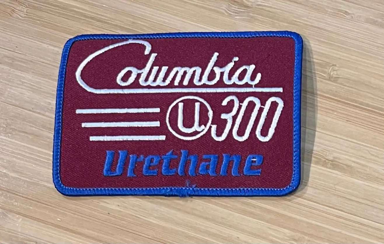 Columbia U 300 Urethane Maroon Blue Border Bowling Ball Patch Sport New Old Stock EXC Teams League Relic has been safely stored away safely for decades and measures