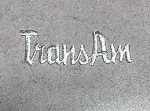 Pontiac Trans AM White Script Patch Auto Excellent Condition N.O.S. Item Relic has been stored away safely for decades and measures approximately 1.5 in x 4 inches