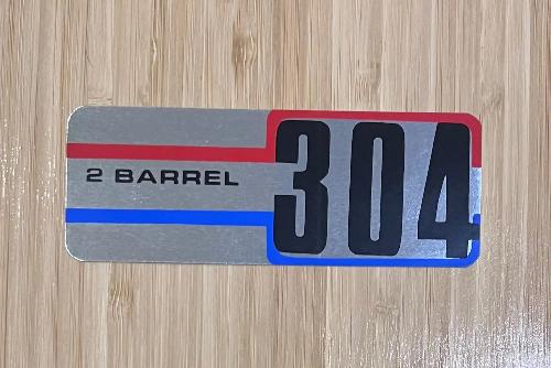 AMC 1971-1978 Jeep 304 2 Barrel Air Cleaner Decal Restoration EXC NOS Relic has been safely stored away for decades and measures approximately 2 inches x 5 inches