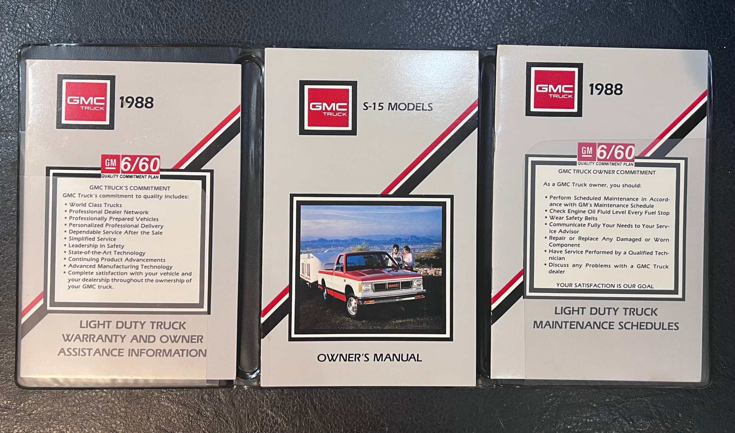 GMC 1988 Sierra Trifold Cover Warranty Maintenance Owners Manual EXC Vintage Restoration Relic has been stored away safely for decades and ton of information within