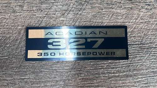 ACADIAN 327 350 HORSEPOWER VALVE COVER DECAL