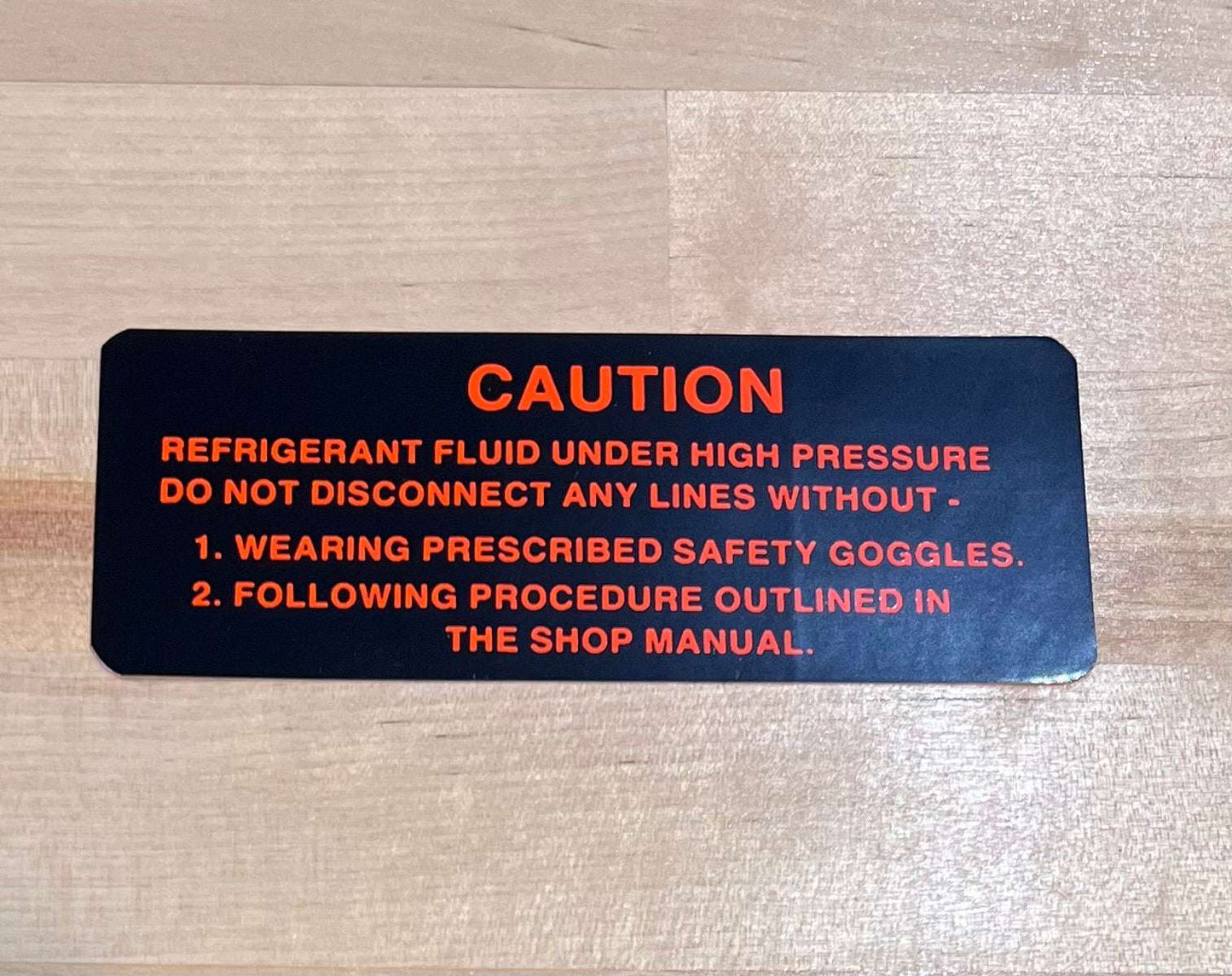 Cadillac 1952-63 Air Conditioning Compressor Caution Decal Restoration EXC Rare Relic has been safely stored away for decades and measures approximately a 2 inches