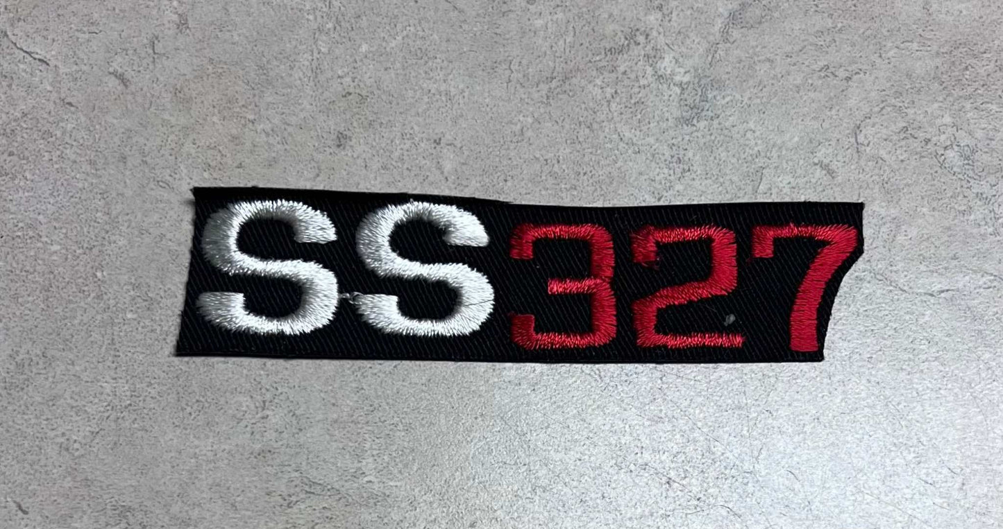 SS 327 Nova Impala Malibu Bel Air Patch Auto NOS Excellent Condition Relic has been safely stored away for decades and measures approximately 1 x 4.25 inches