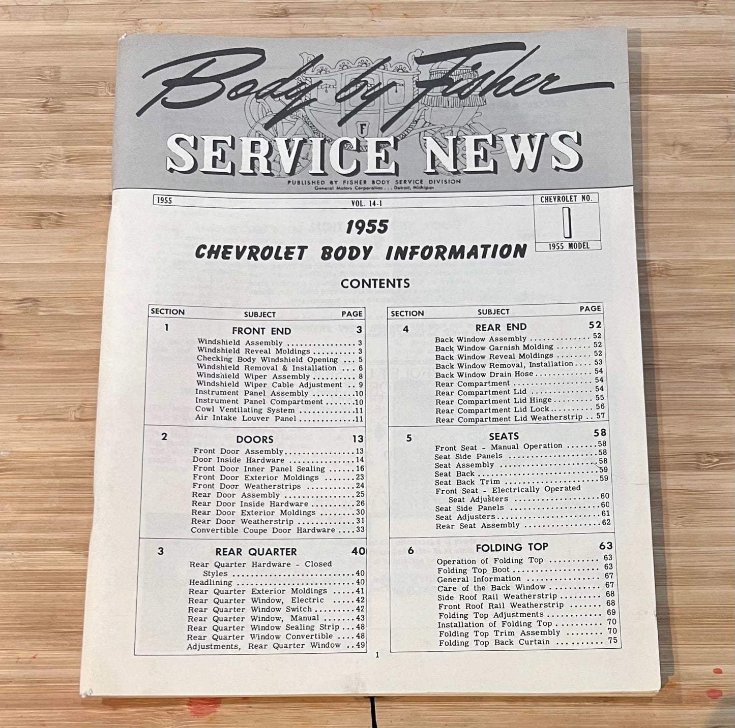 Body By Fisher 1955 Chevrolet Body Information Manual