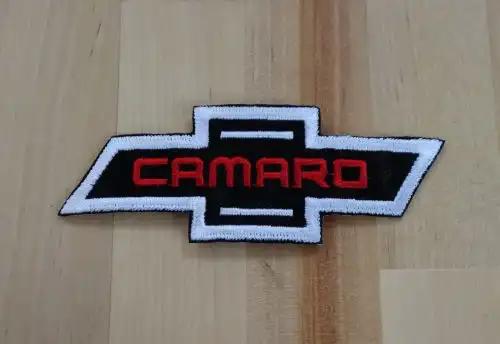 CAMARO Bowtie PATCH Auto Red Lettering White Outline NOS Traditional Chevy relic Camaro patch has been stored for decades and is measuring 1.75 in x 4.5 inches