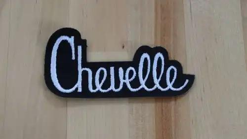 CHEVELLE PATCH White Traditional Script Lettering AUTO NOS This NOS relic GMC patch has been stored for decades it is measuring 2 in width x 4 inches in length.