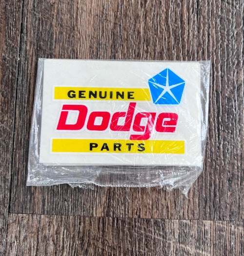 DODGE Genuine Parts Decal Pentastar MOPAR Plymouth Chrysler WINDOW Rectangle This relic has been stored Safely for decades and uniquely measures 2.25 in x 3.25 in