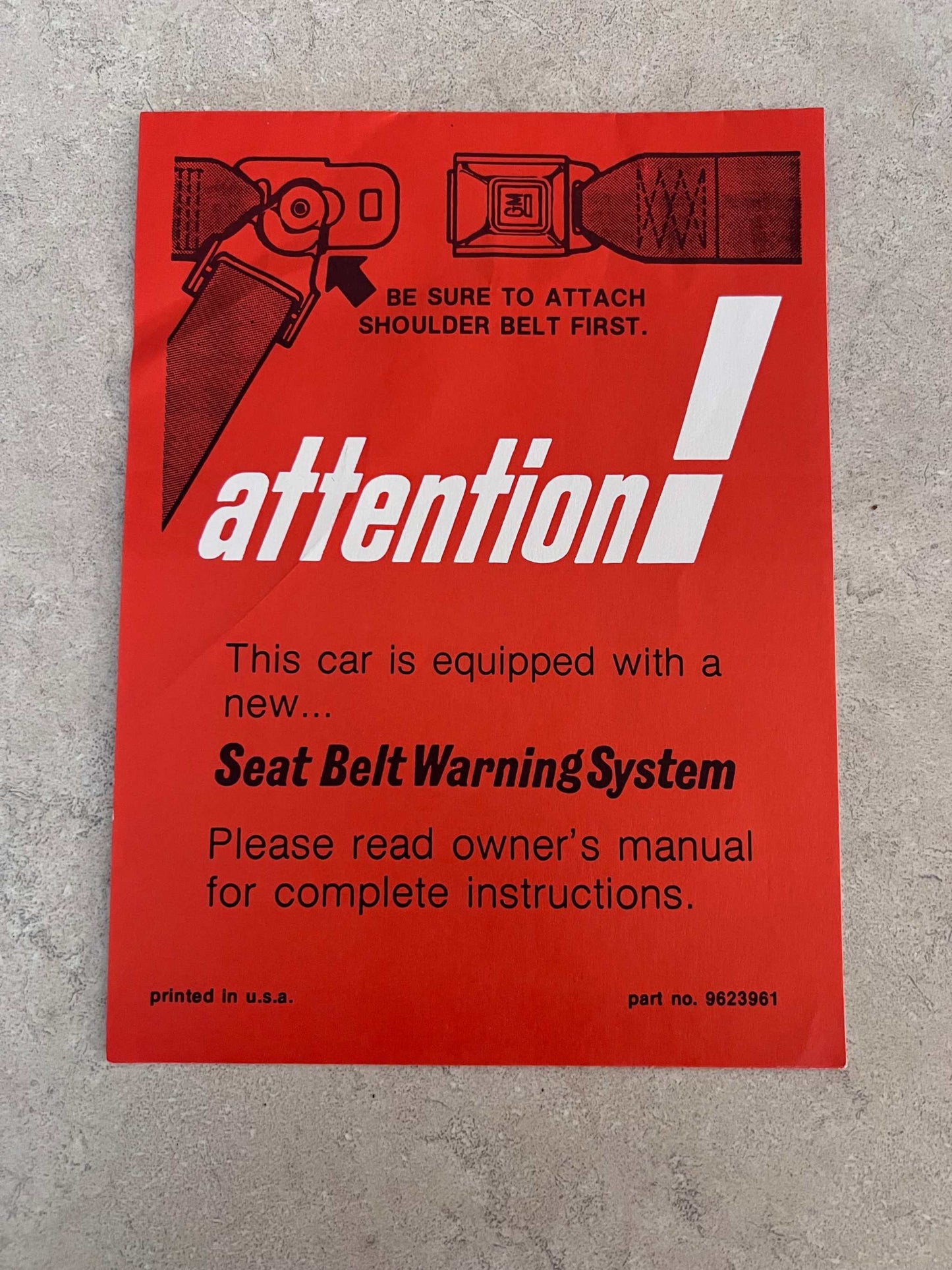 Buick 1972 Skylark Seat Belt Instruction Sleeve Parts Decal Restoration NOS Relic has been stored away for decades and measures approximately 5.25 inches x 7.25 inch