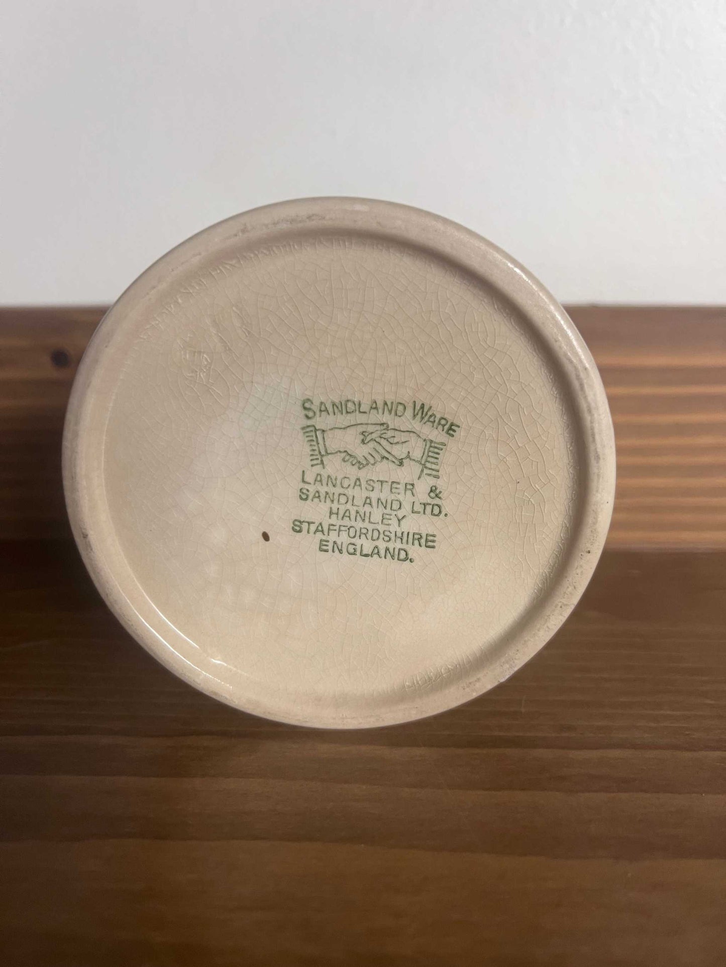 Frank Cooper Staffordshire Porcelain Tea Jar English with lid. This piece is in good vintage condition. Very well cared for and ready to be loved again