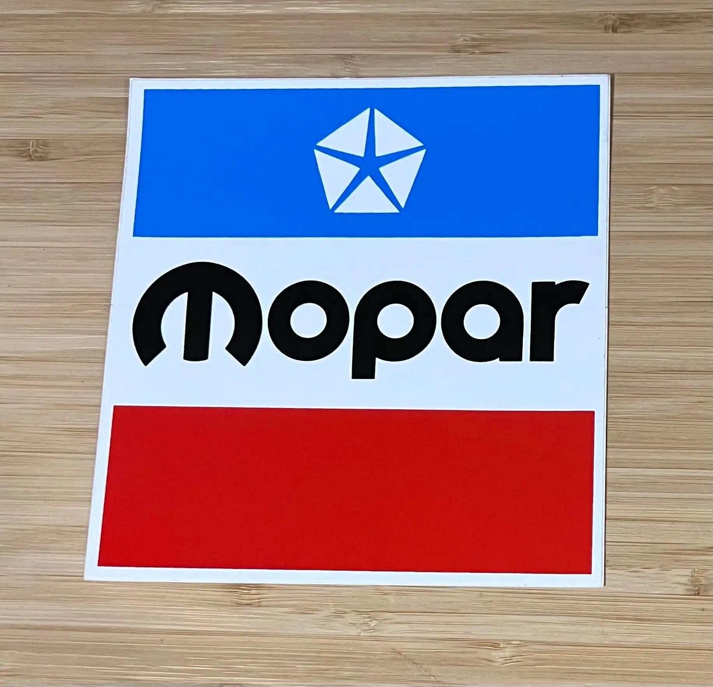Mopar Pentastar Logo 6 half inch Decal Shop Restoration N.O.S. Condition relic has been stored away safely for decades and approximately measures 6 half inch square