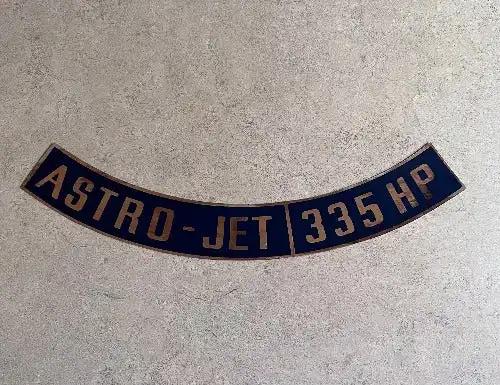 Pontiac 1969 Astro Jet 335 Horsepower Air Cleaner Decal Restoration EXC Relic has been safely stored away for decades and measures approximately 1 in x 8.25 inches