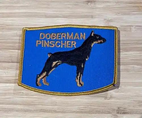 DOBERMAN Pinscher Vintage Patch Dog Animals Canine EXC Stitching Item measures approximately 4 inches x 3 inches, rectangle detailed stitching
