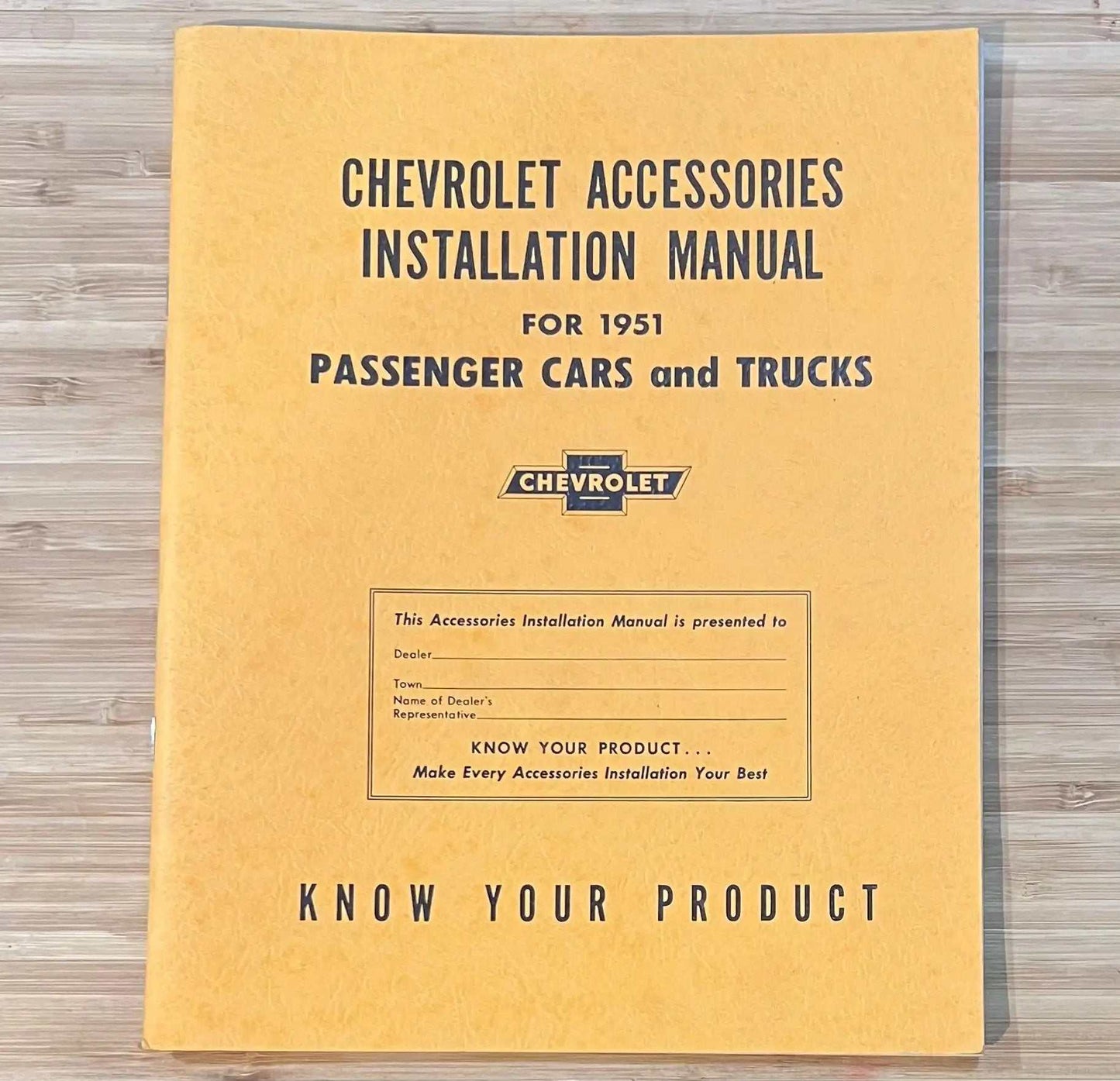 Chevrolet Accessories for 1951 Installation Manual Cars and Trucks NOS Restoration EX Condition Relic has been stored away safely for decades and ton of information
