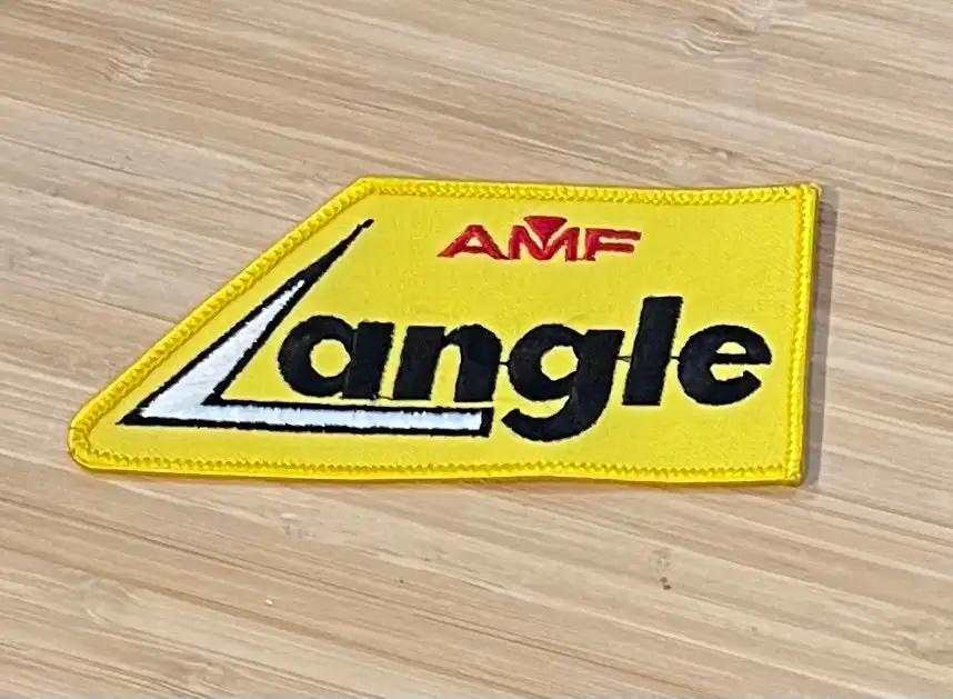 AMF ANGLE Yellow Bowling Ball Patch Sport New Old Stock EX Team League Relic has been safely stored away safely for decades and measures approximately a 3 inches x 5 in