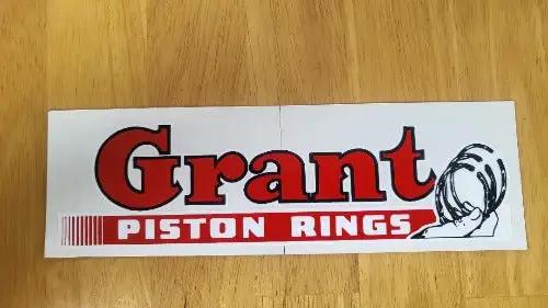 GRANT PISTON RINGS Decal 1960S Window Auto Parts NOS Item. This relic has been stored for decades and uniquely measures 2.75 inches wide and the length is 8.75 inch