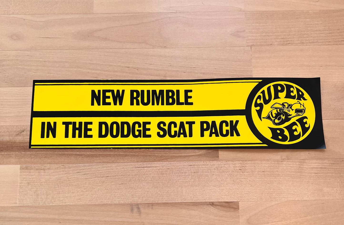 Super Bee New Rumble In The Dodge Scat Pack Bumper Sticker Decal NOS Relic has been stored safely away for decades and measures approximately 3 inches x 11.5 inches