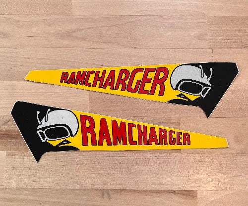 Dodge Charger 1970-71 Super Bee 2 Piece Ramcharger Hood Decal Set Restoration NOS Relics have been safely stored away for decades and measures approx 10 in x 2.5 in