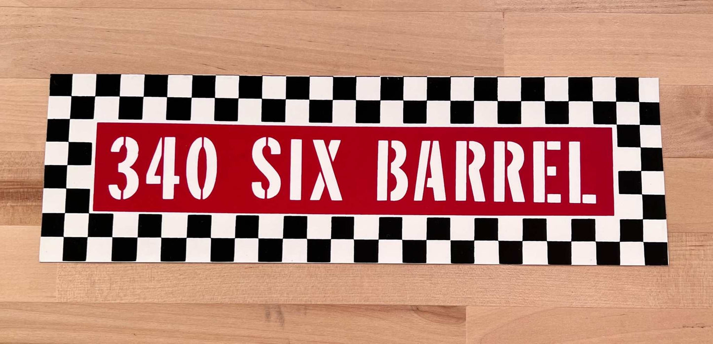 Plymouth 1970-71 Cuda 340 Six Barrel Air Cleaner Decal NOS Restoration relic has been stored away safely for decades and measures approximately 4 inches x 13 inches