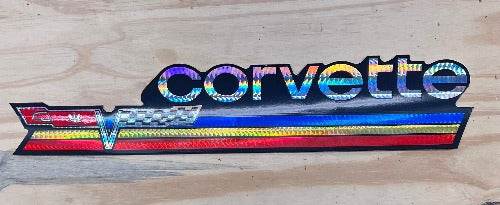 CORVETTE CROSSFLAG DECAL