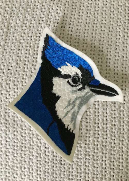 BLUEJAY Patch birdwatchers Gorgeous Animal Detail Stitching Mint EXC, would look great on a quilt, blanket, jacket, bag, etc and for BLUEJAY birdwatchers. Vintage