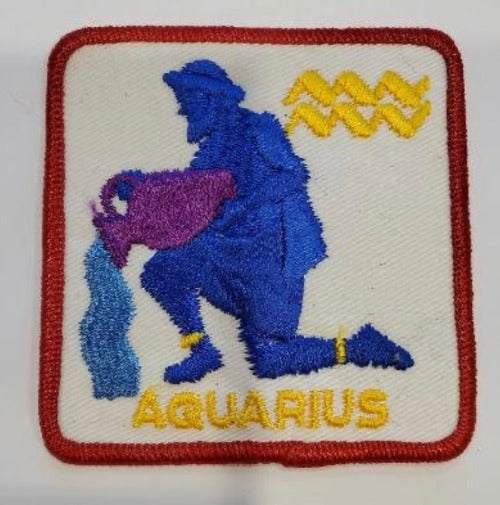 AQUARIUS Astrology HOROSCOPE Vintage Retro Patch
