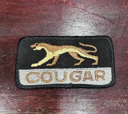 Mercury COUGAR Vintage Patch N.O.S. Mint Auto, Block lettering, detailed stitching and logo. Item never sewn or displayed, stored Item measures approx 2 in x 4 in.